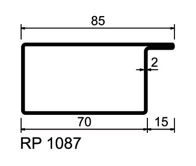 Profilé menuiserie acier RP-Technik S235JR  RP 1087 longueur 6m décapé