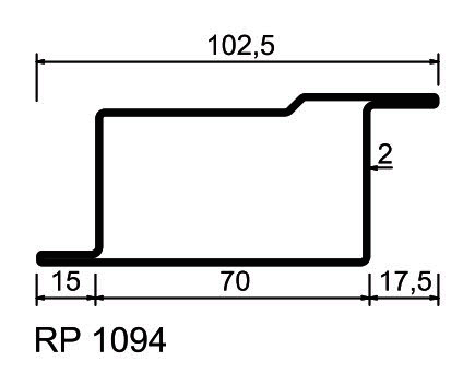 Profilé menuiserie acier RP-Technik S235JR  RP 1094 longueur 6m décapé