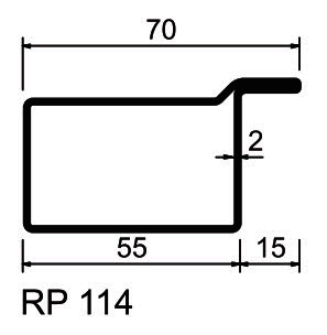 Profilé menuiserie acier RP-Technik S235JR  RP 114 longueur 6m décapé