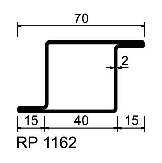 Profilé menuiserie acier RP-Technik S235JR  RP 1162 longueur 6m décapé