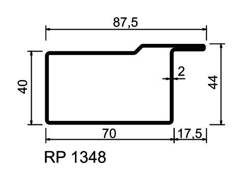 RP Standardprofil Blank EN10025 S235JR RP 1348 6 M Vo 