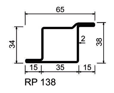Profilé menuiserie acier RP-Technik S235JR  RP 138 longueur 6m décapé