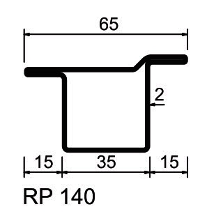 RP-Standardprofil blank, EN10025 S235JR  RP 140  6 m