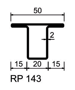 Stop Pipes / RP-Profiles S235JR  RP 143 Standardprogram, pickled