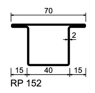 Profilé menuiserie acier RP-Technik S235JR  RP 152 longueur 6m décapé