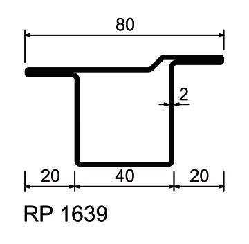 Profilé menuiserie acier RP-Technik S235JR  RP 1639 longueur 6m décapé