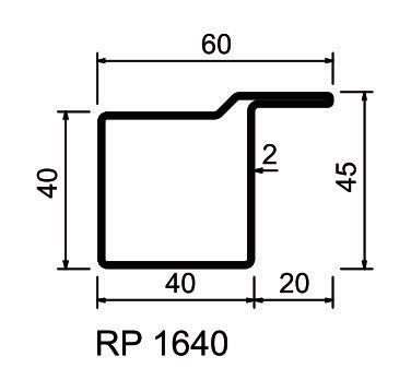RP-Standardprofil blank, EN10025 S235JR  RP 1640  6 m