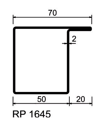 Profilé menuiserie acier RP-Technik S235JR  RP 1645 longueur 6m décapé