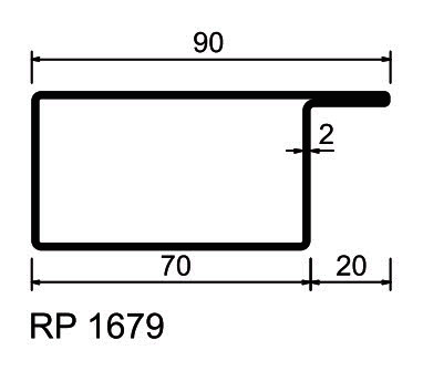 Profilé menuiserie acier RP-Technik S235JR  RP 1679 longueur 6m décapé