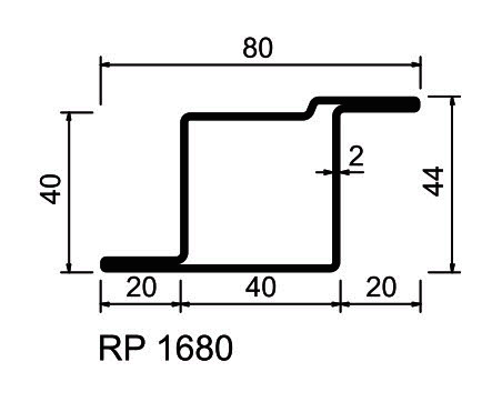 Profilé menuiserie acier RP-Technik S235JR  RP 1680 longueur 6m décapé