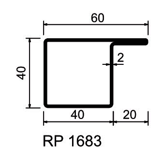 Profilé menuiserie acier RP-Technik S235JR  RP 1683 longueur 6m décapé