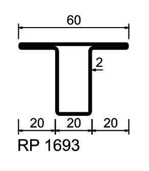 Profilé menuiserie acier RP-Technik S235JR  RP 1693 longueur 6m décapé