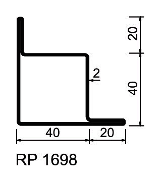 Profilé menuiserie acier RP-Technik S235JR  RP 1698 longueur 6m décapé