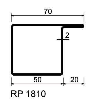 Profilé menuiserie acier RP-Technik S235JR  RP 1810 longueur 6m décapé